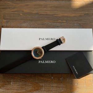 Mint PALMERO OCCELLI watch. Rose Gold, Black Strap.